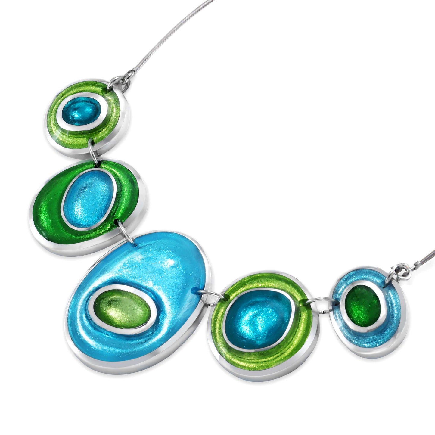 Neptune Organic Circles Shiny Necklace | The Jewellery Stop