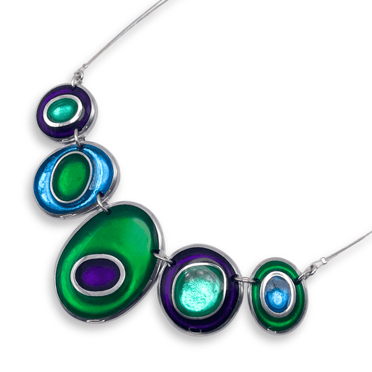 Aurora Organic Circles Shiny Necklace | The Jewellery Stop