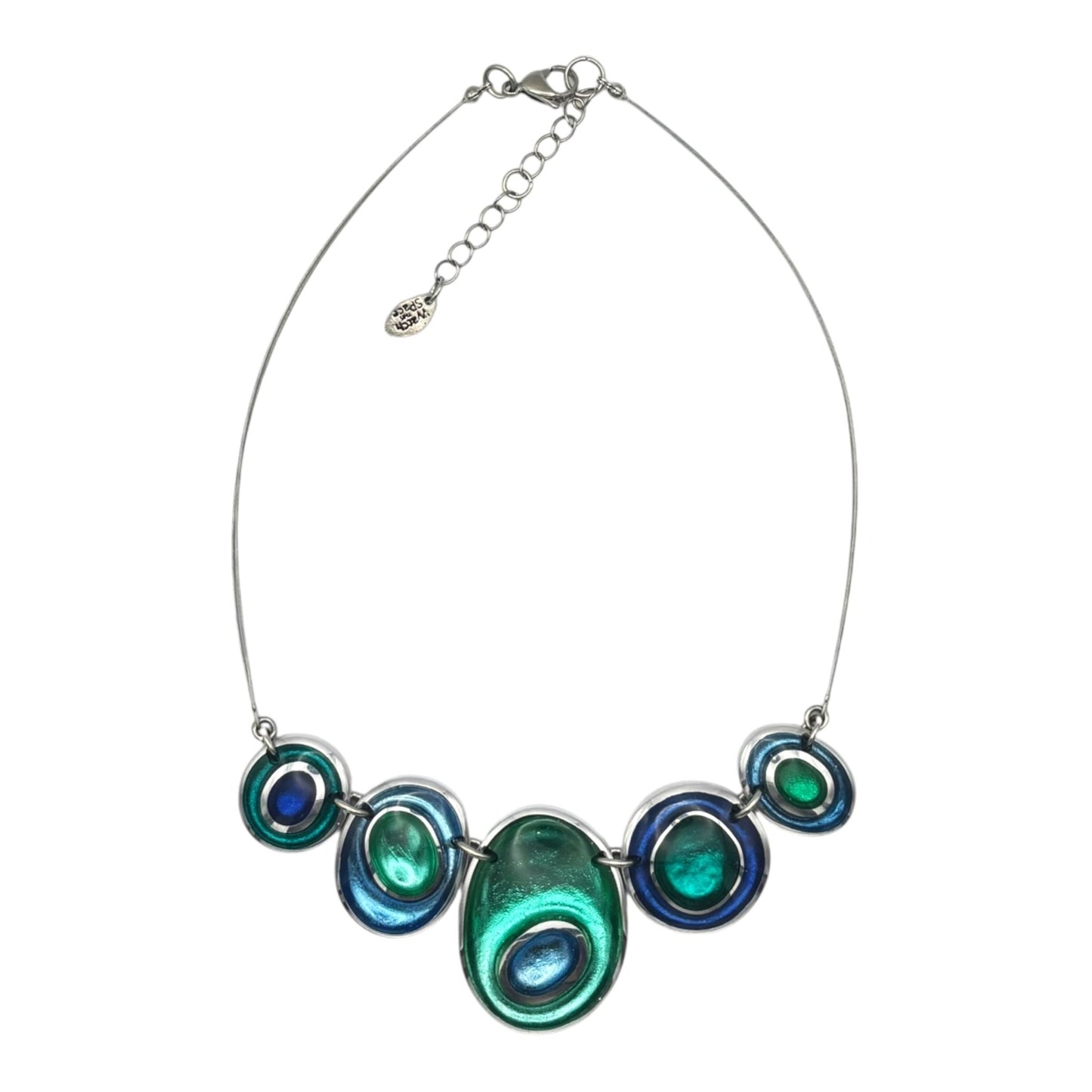 Crystal Organic Circles Shiny Necklace | The Jewellery Stop