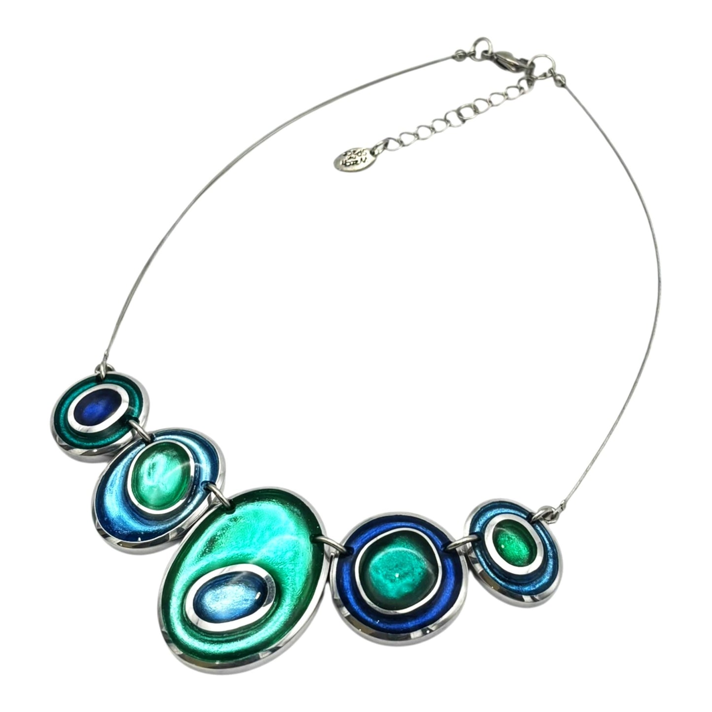 Crystal Organic Circles Shiny Necklace | The Jewellery Stop