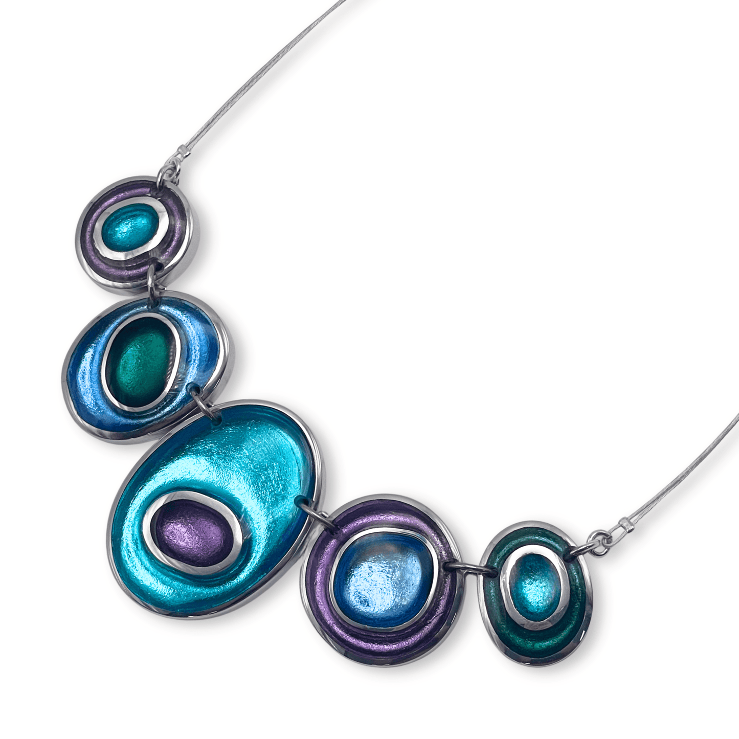 Fjord Organic Circles Shiny Necklace | The Jewellery Stop