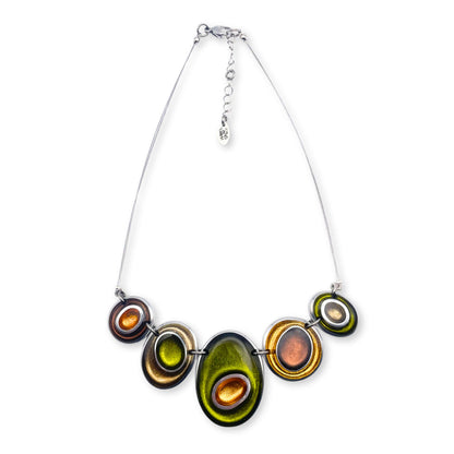 Pistachio Organic Circles Shiny Necklace