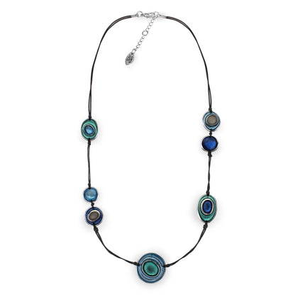 Arctic Organic Circles Shiny Long Necklace | The Jewellery Stop