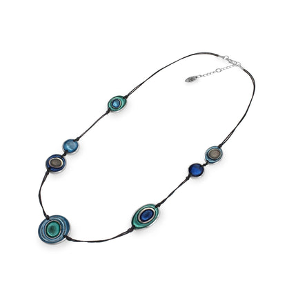 Arctic Organic Circles Shiny Long Necklace | The Jewellery Stop