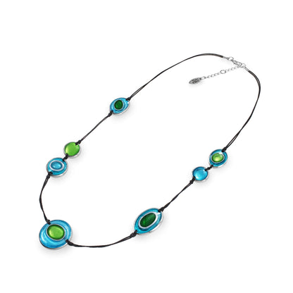 Neptune Organic Circles Shiny Long Necklace | The Jewellery Stop