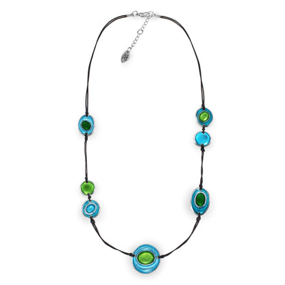 Neptune Organic Circles Shiny Long Necklace | The Jewellery Stop