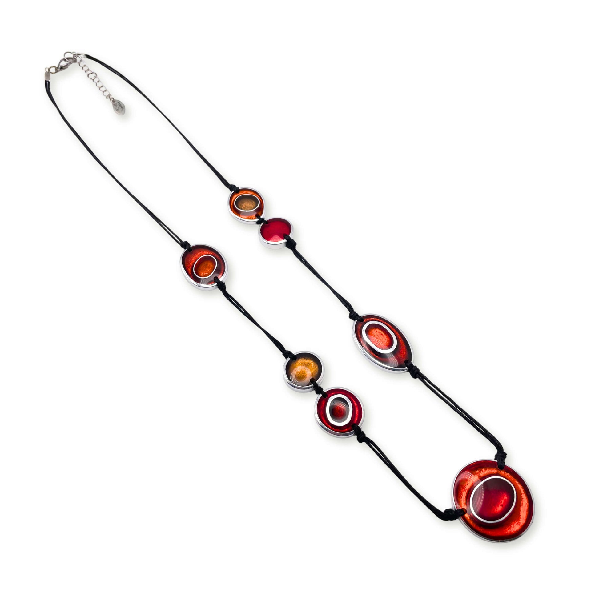 Chilli Organic Circles Shiny Long Necklace