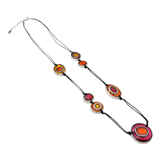 Tropical Organic Circles Shiny Long Necklace | The Jewellery Stop