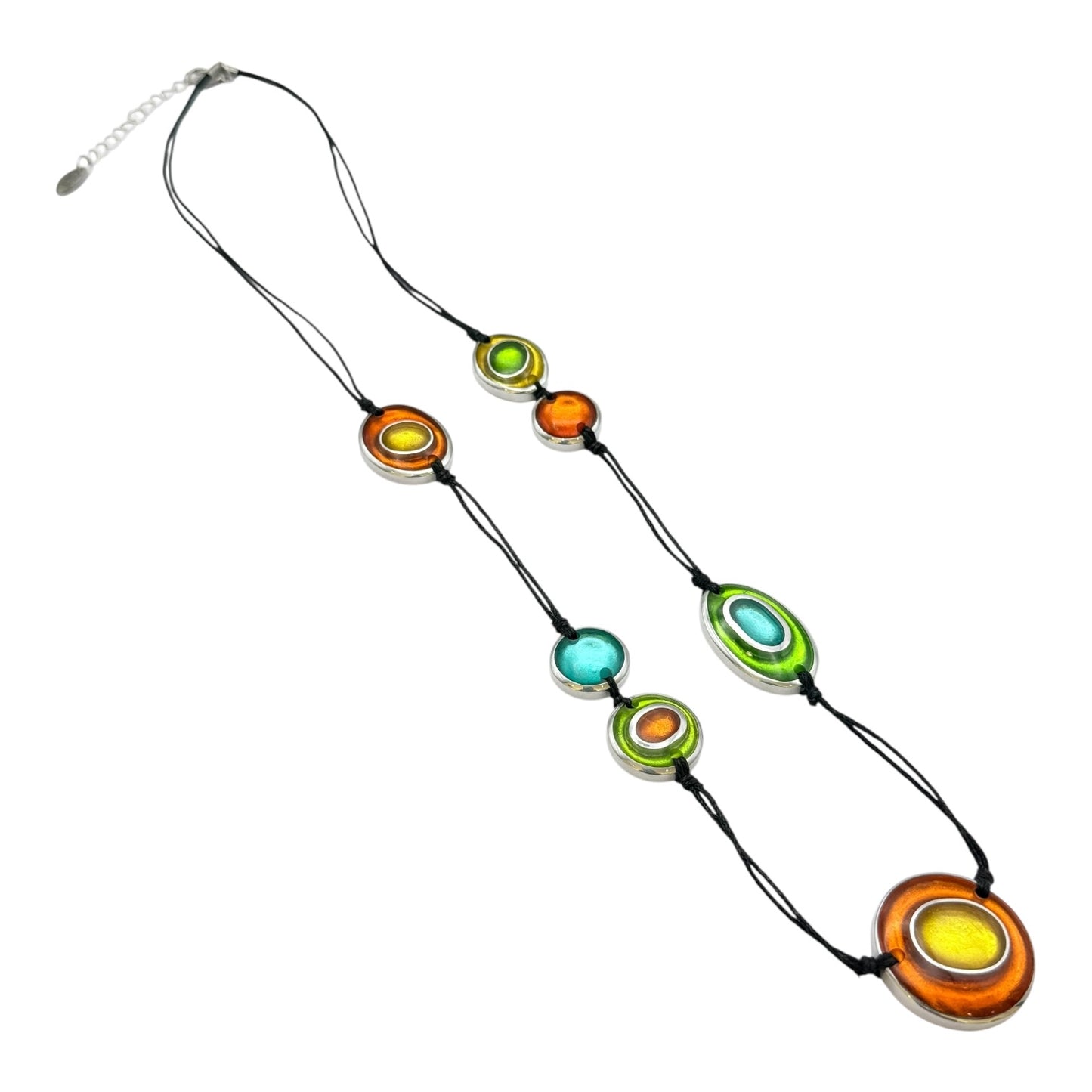 Zest Organic Circles Shiny Long Necklace | The Jewellery Stop