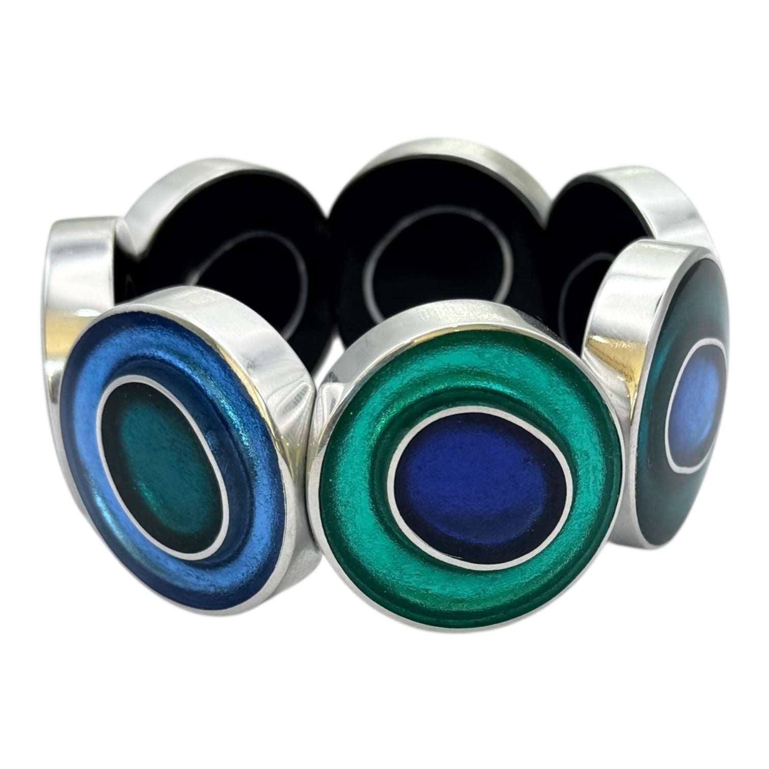 Crystal Organic Circles Shiny Bangle