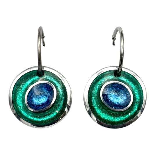 Crystal Organic Circles Shiny Creole Earrings | The Jewellery Stop