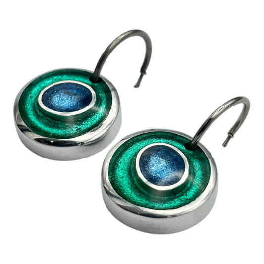 Crystal Organic Circles Shiny Creole Earrings | The Jewellery Stop