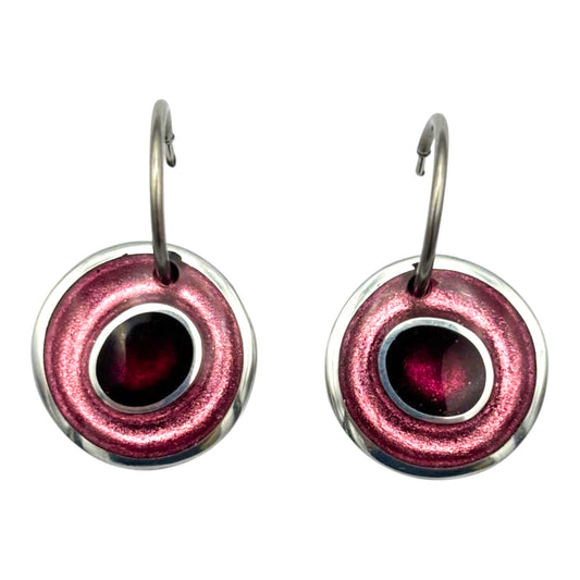 Peony Organic Circles Shiny Creole Earrings