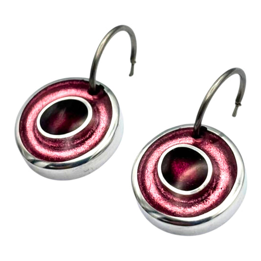 Peony Organic Circles Shiny Creole Earrings