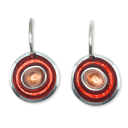 Terracotta Organic Circles Shiny Creole Earrings | The Jewellery Stop