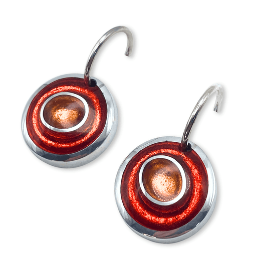 Terracotta Organic Circles Shiny Creole Earrings | The Jewellery Stop