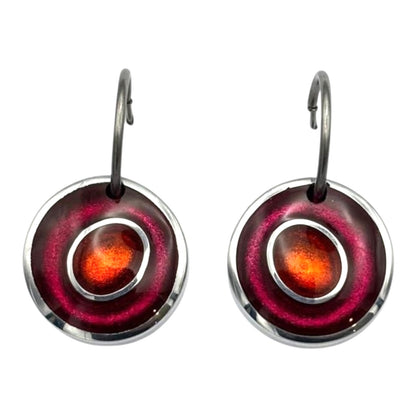 Tropical Organic Circles Shiny Creole Earrings