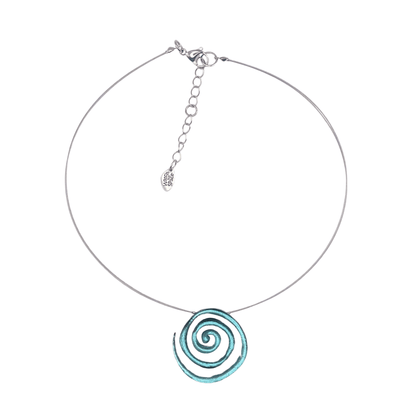 Aqua Spirals Shiny Pendant | The Jewellery Stop