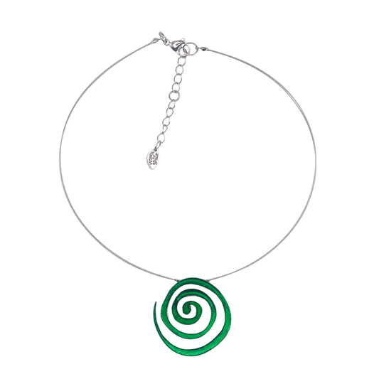 Emerald Spirals Shiny Pendant | The Jewellery Stop