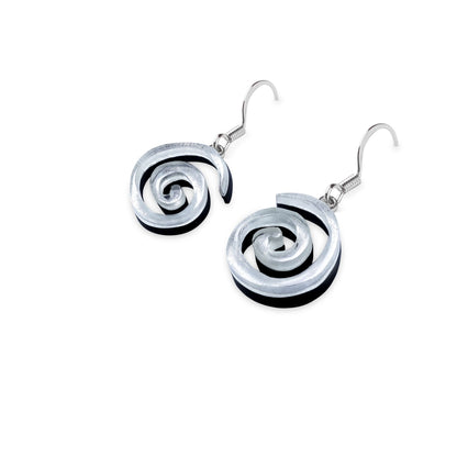 Silver Spirals Shiny Fish Hook Earrings | The Jewellery Stop