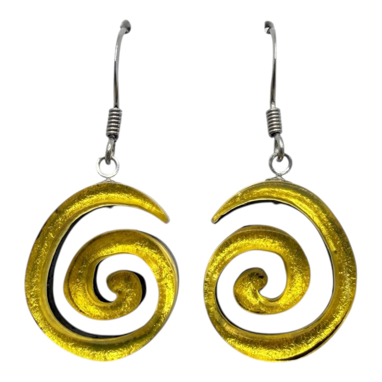 Lemon Spirals Shiny Fish Hook Earrings | The Jewellery Stop