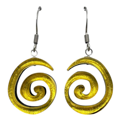 Lemon Spirals Shiny Fish Hook Earrings | The Jewellery Stop