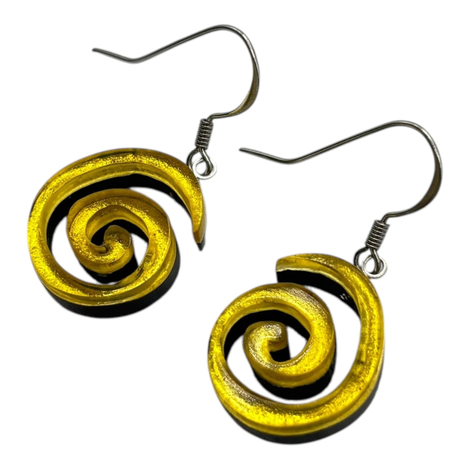 Lemon Spirals Shiny Fish Hook Earrings | The Jewellery Stop