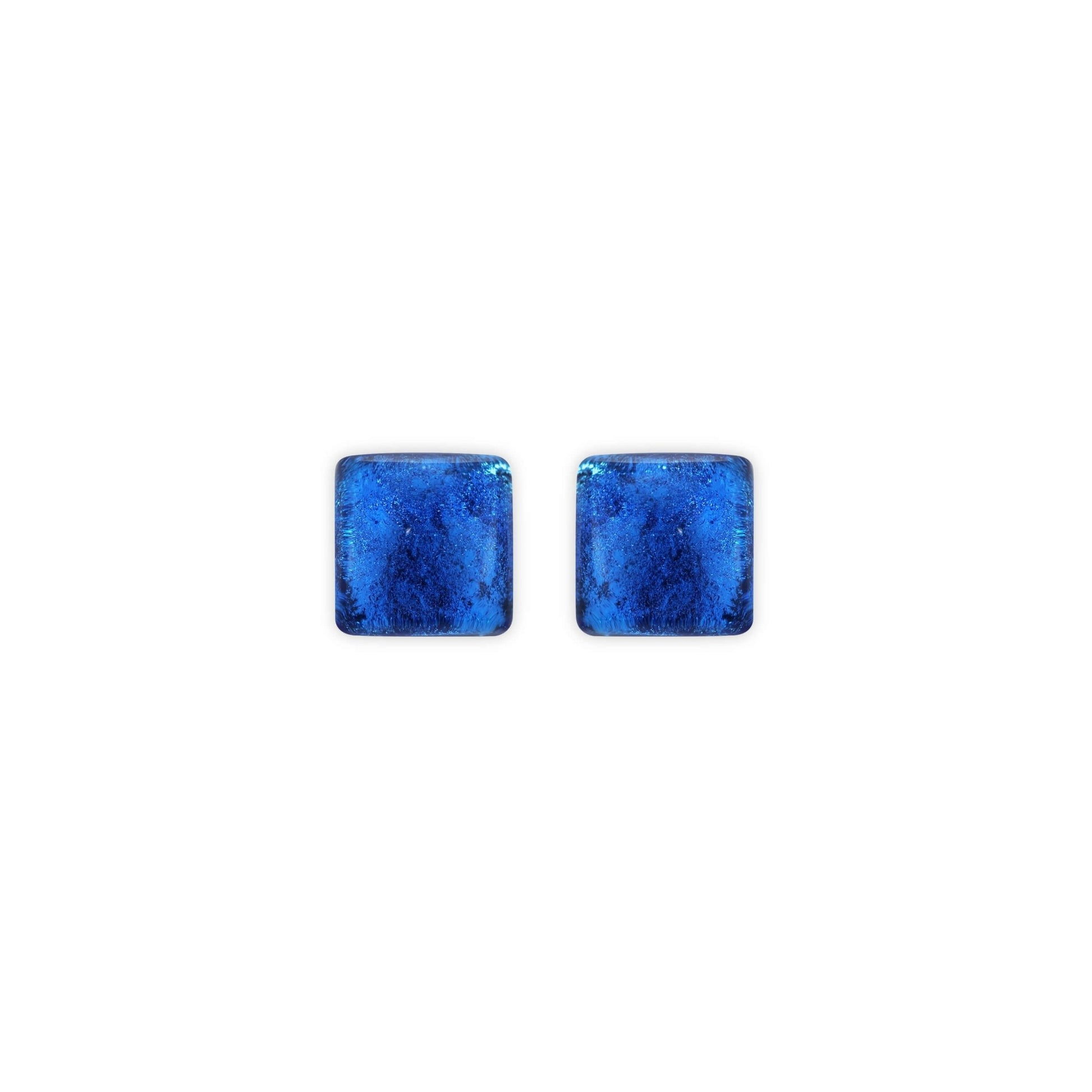 Azure Antique Square Shiny Small Stud Earrings | The Jewellery Stop
