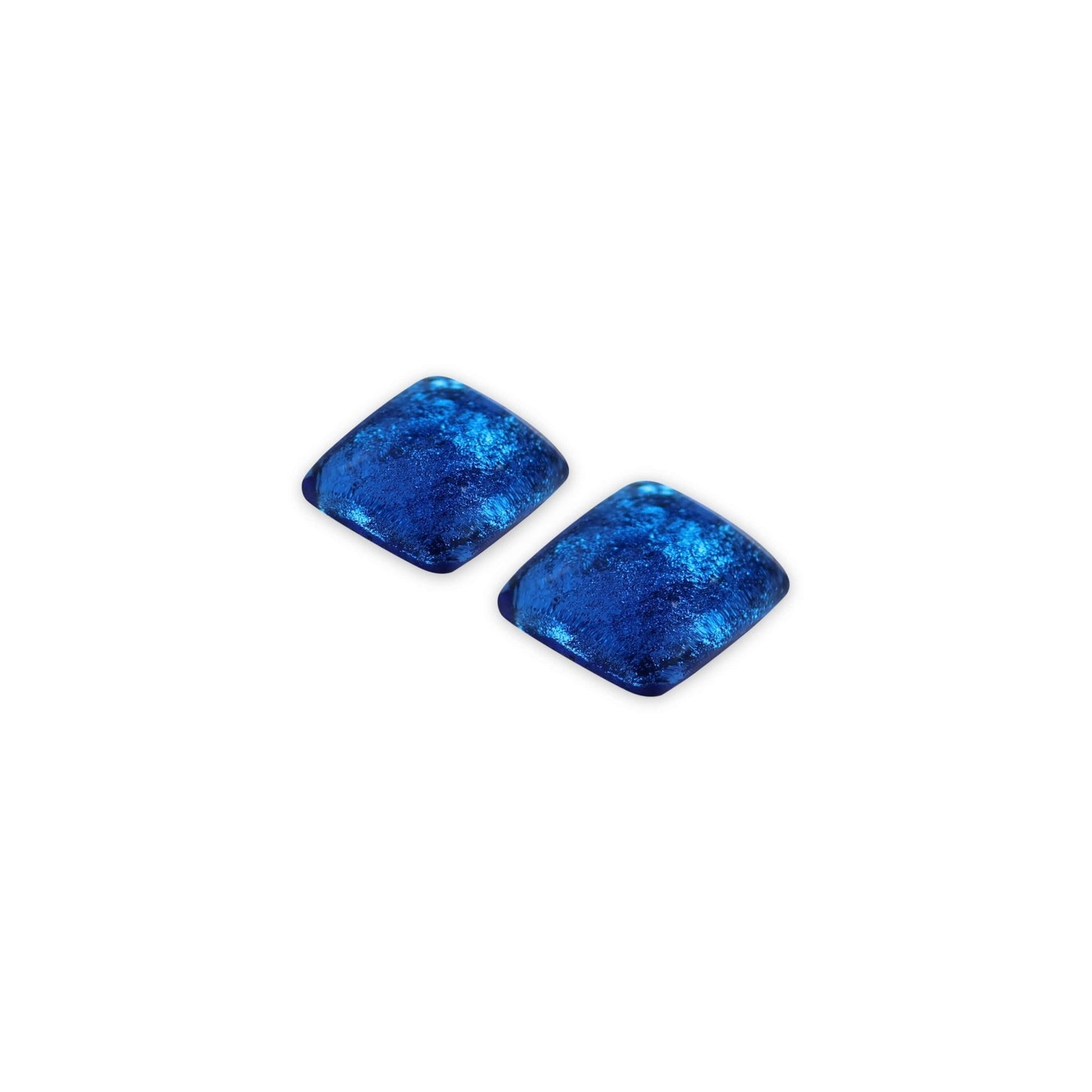 Azure Antique Square Shiny Small Stud Earrings | The Jewellery Stop