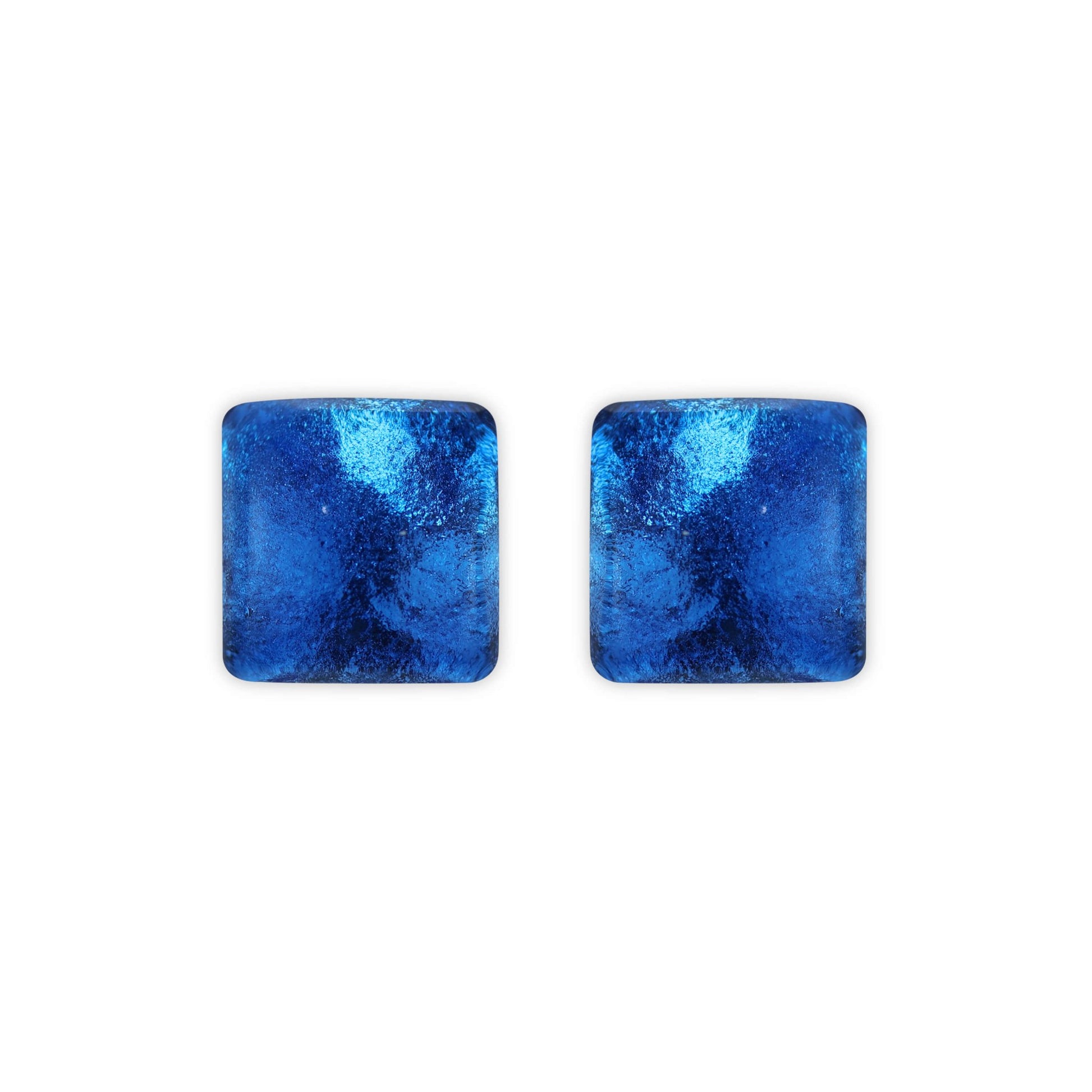 Azure Antique Square Shiny Large Stud Earrings | The Jewellery Stop