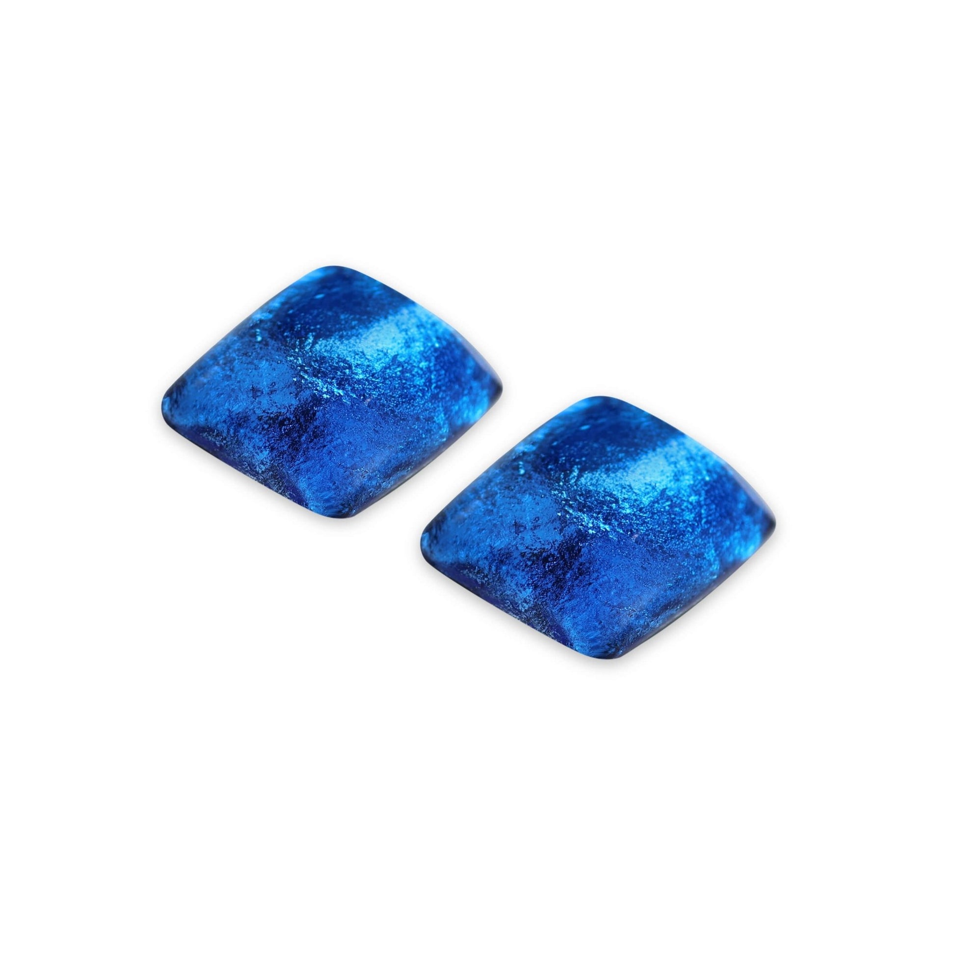 Azure Antique Square Shiny Large Stud Earrings | The Jewellery Stop