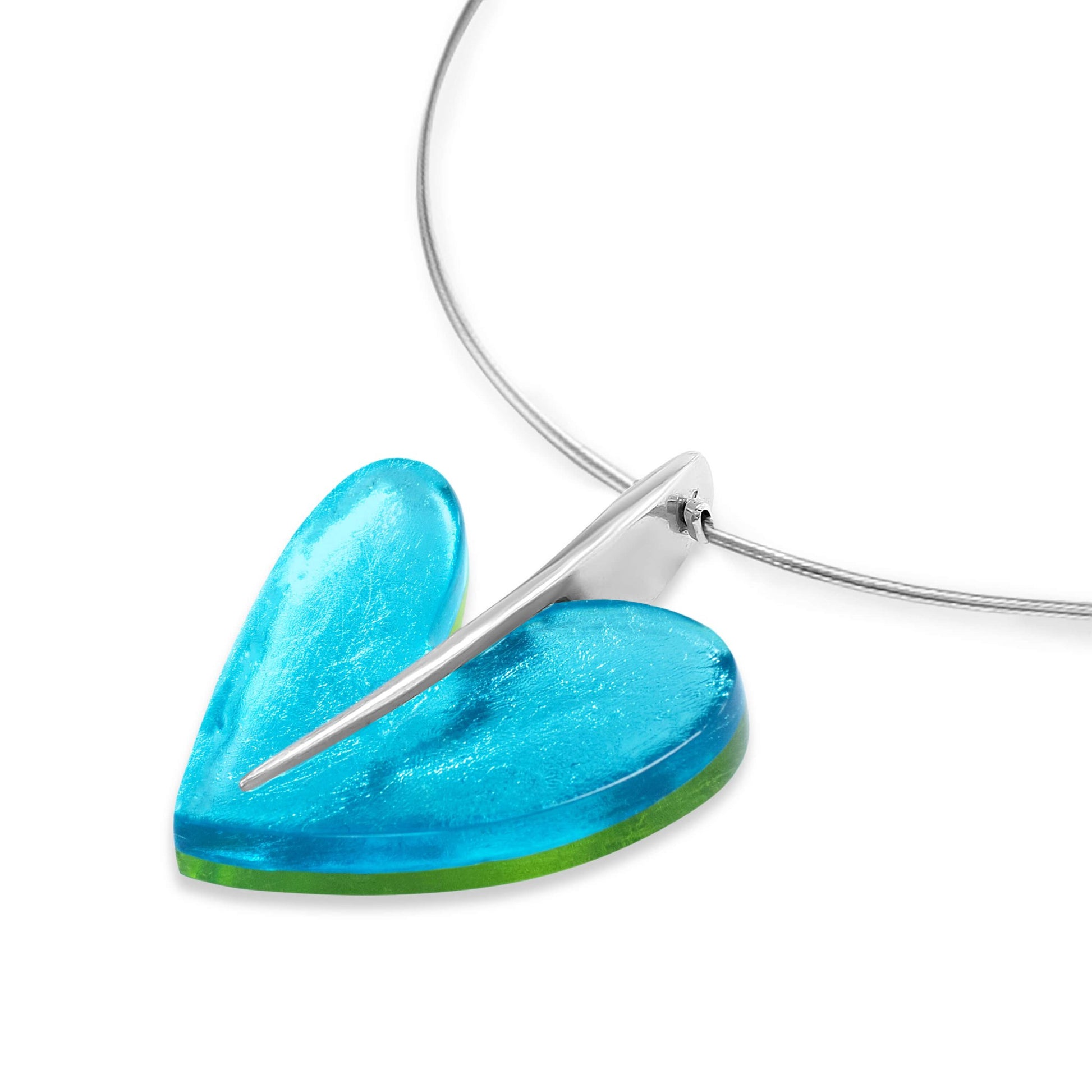 Neptune Lollipop Heart Shiny Double Sided Pendant | The Jewellery Stop