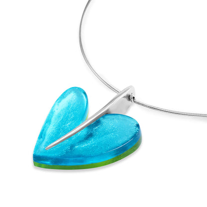 Neptune Lollipop Heart Shiny Double Sided Pendant | The Jewellery Stop