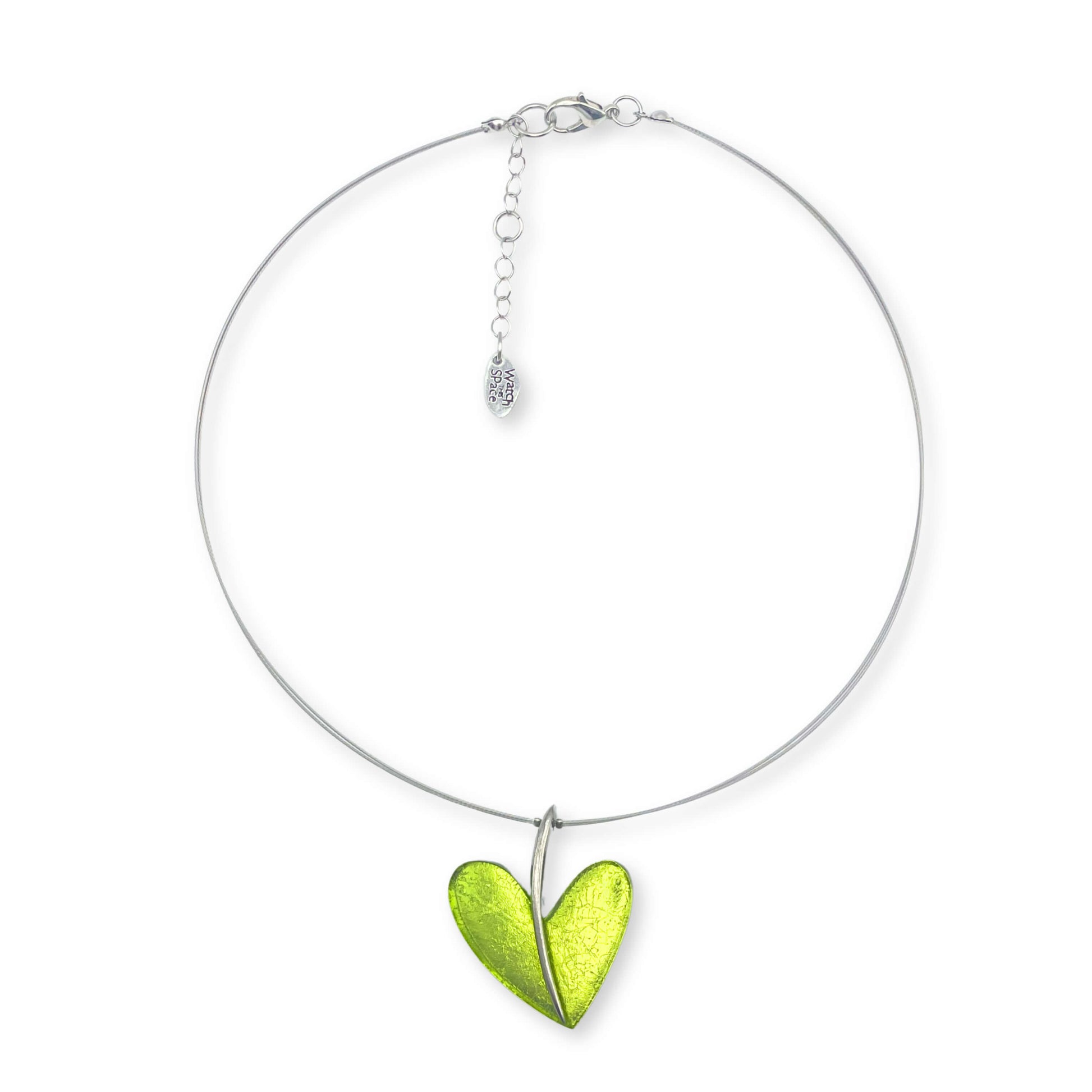 Green Lollipop Heart Shiny Double Sided Pendant