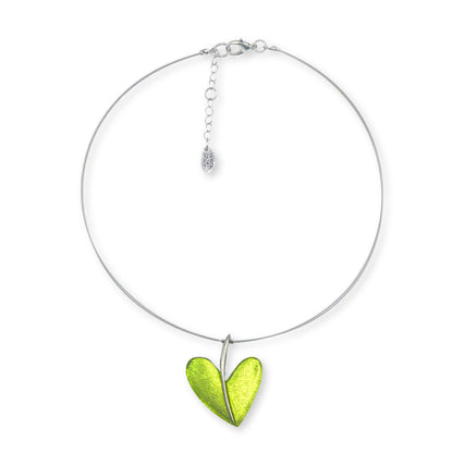Green Lollipop Heart Shiny Double Sided Pendant