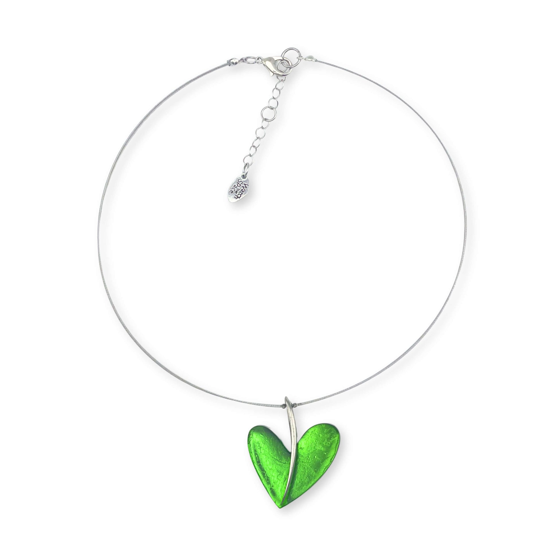 Green Lollipop Heart Shiny Double Sided Pendant