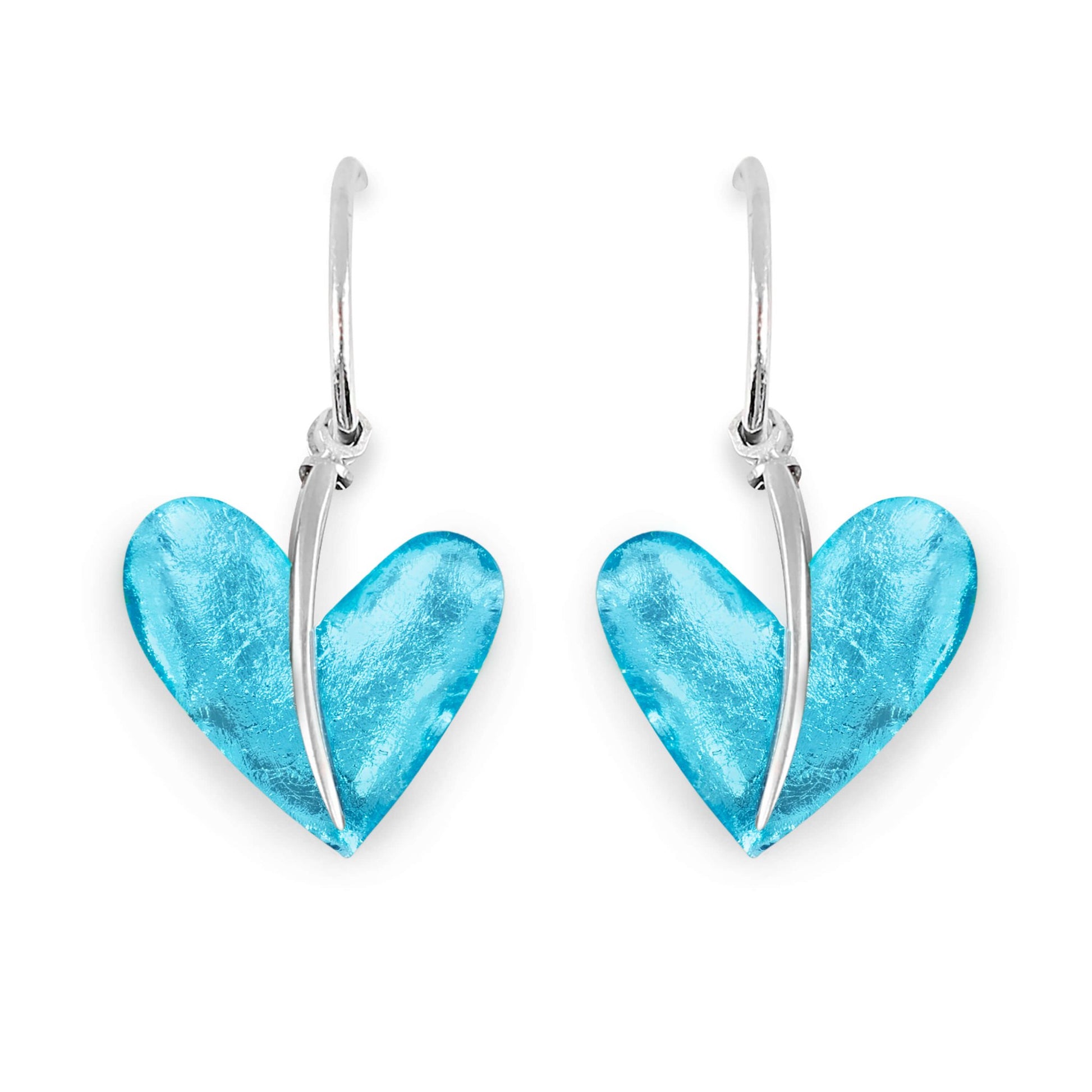 Neptune Lollipop Heart Shiny Double Sided Creole Earrings | The Jewellery Stop