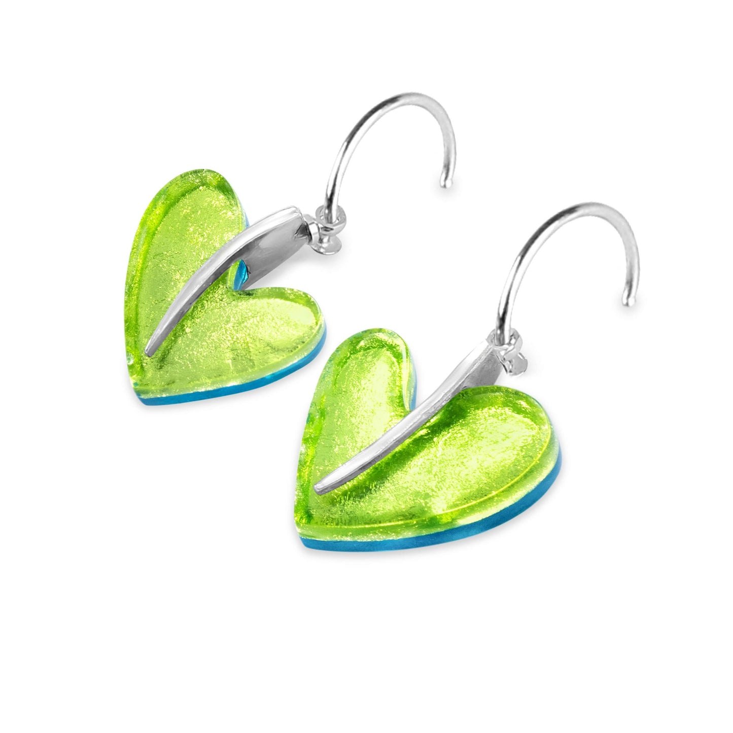 Neptune Lollipop Heart Shiny Double Sided Creole Earrings | The Jewellery Stop