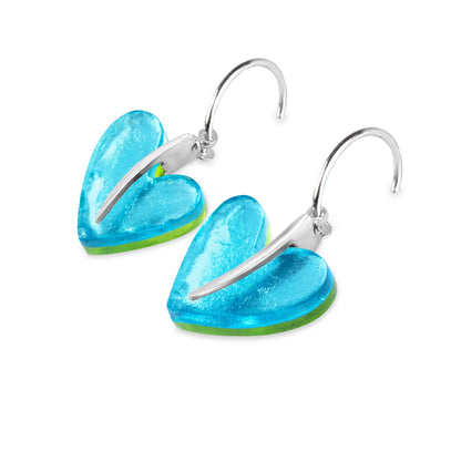 Neptune Lollipop Heart Shiny Double Sided Creole Earrings | The Jewellery Stop