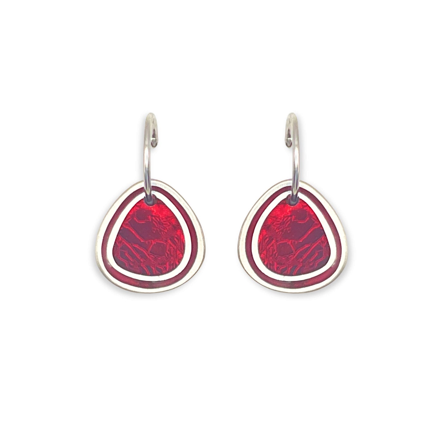 Berry Natural Eclectic Shiny Creole Earrings
