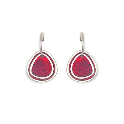 Berry Natural Eclectic Shiny Creole Earrings