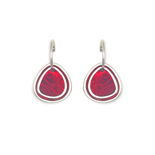 Berry Natural Eclectic Shiny Creole Earrings