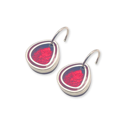 Berry Natural Eclectic Shiny Creole Earrings