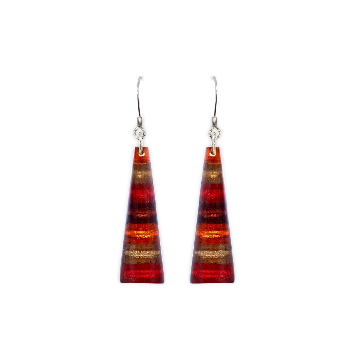 Chilli Triangle Stripes Shiny Fish Hook Earrings | The Jewellery Stop