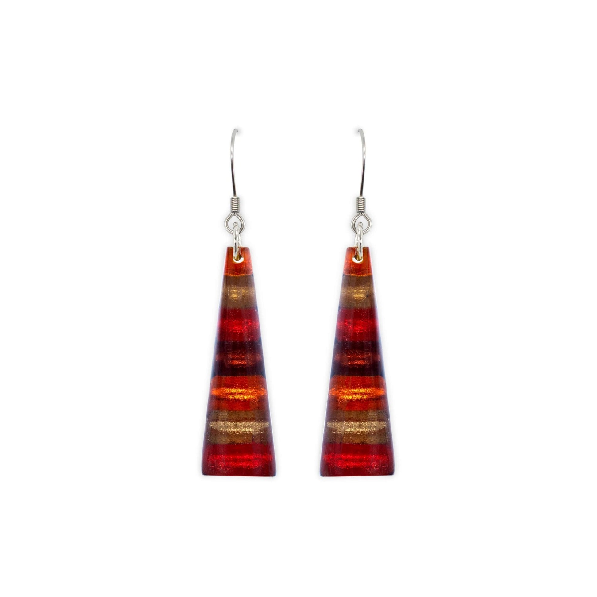 Chilli Triangle Stripes Shiny Fish Hook Earrings | The Jewellery Stop