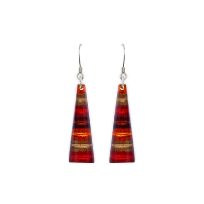 Chilli Triangle Stripes Shiny Fish Hook Earrings | The Jewellery Stop