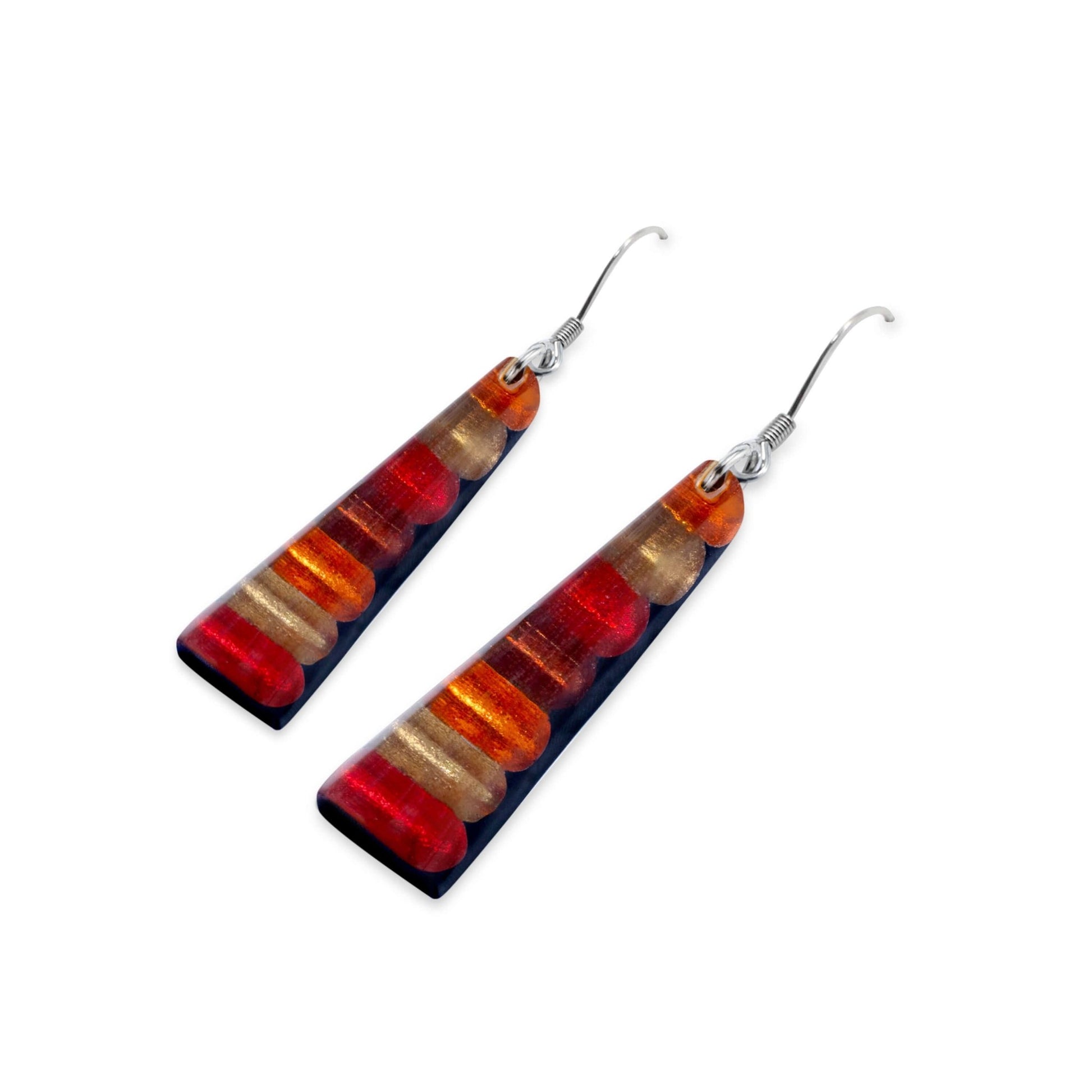 Chilli Triangle Stripes Shiny Fish Hook Earrings | The Jewellery Stop