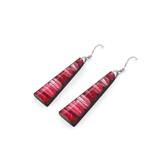 Flamingo Triangle Stripes Shiny Fish Hook Earrings