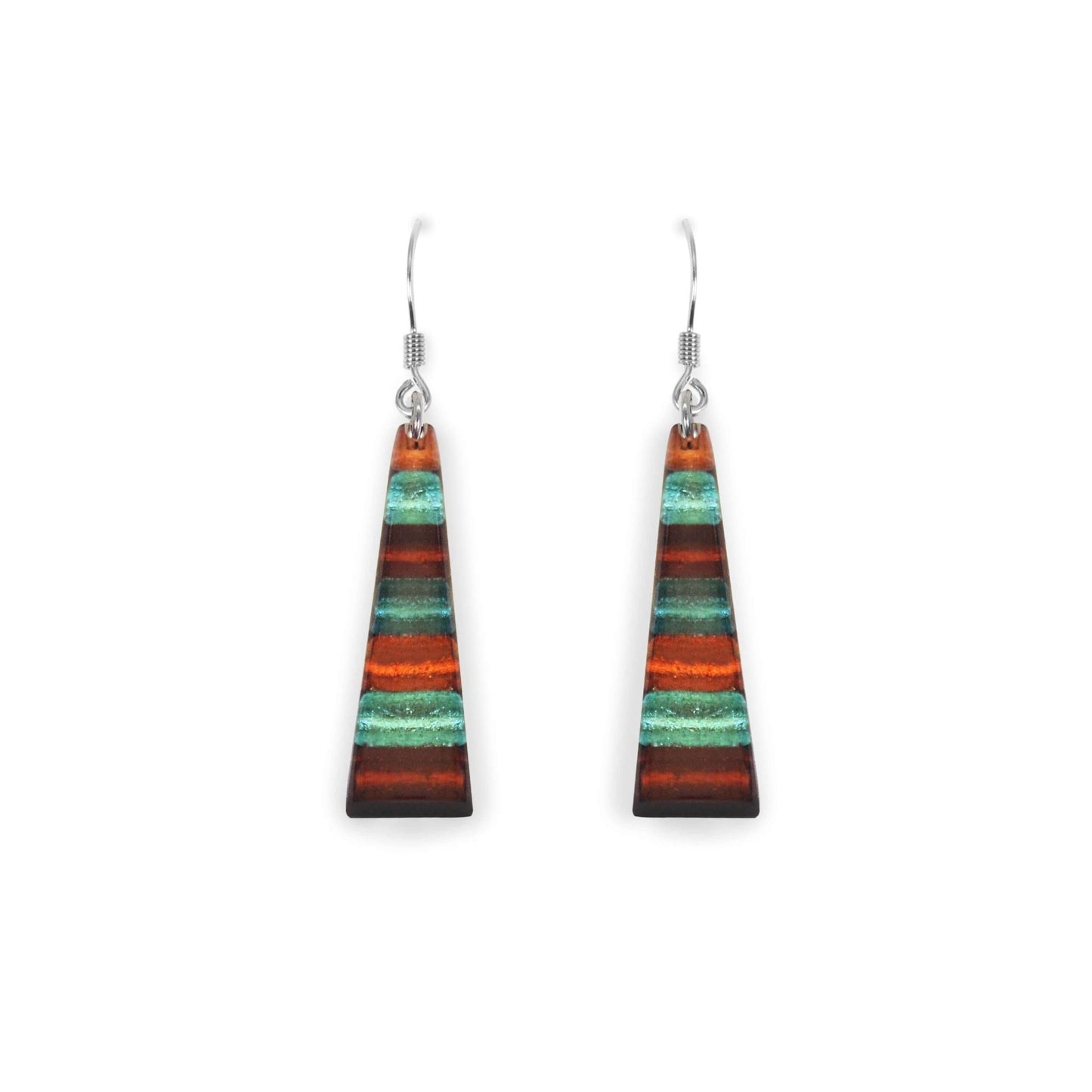 Morocco Triangle Stripes Shiny Fish Hook Earrings | The Jewellery Stop