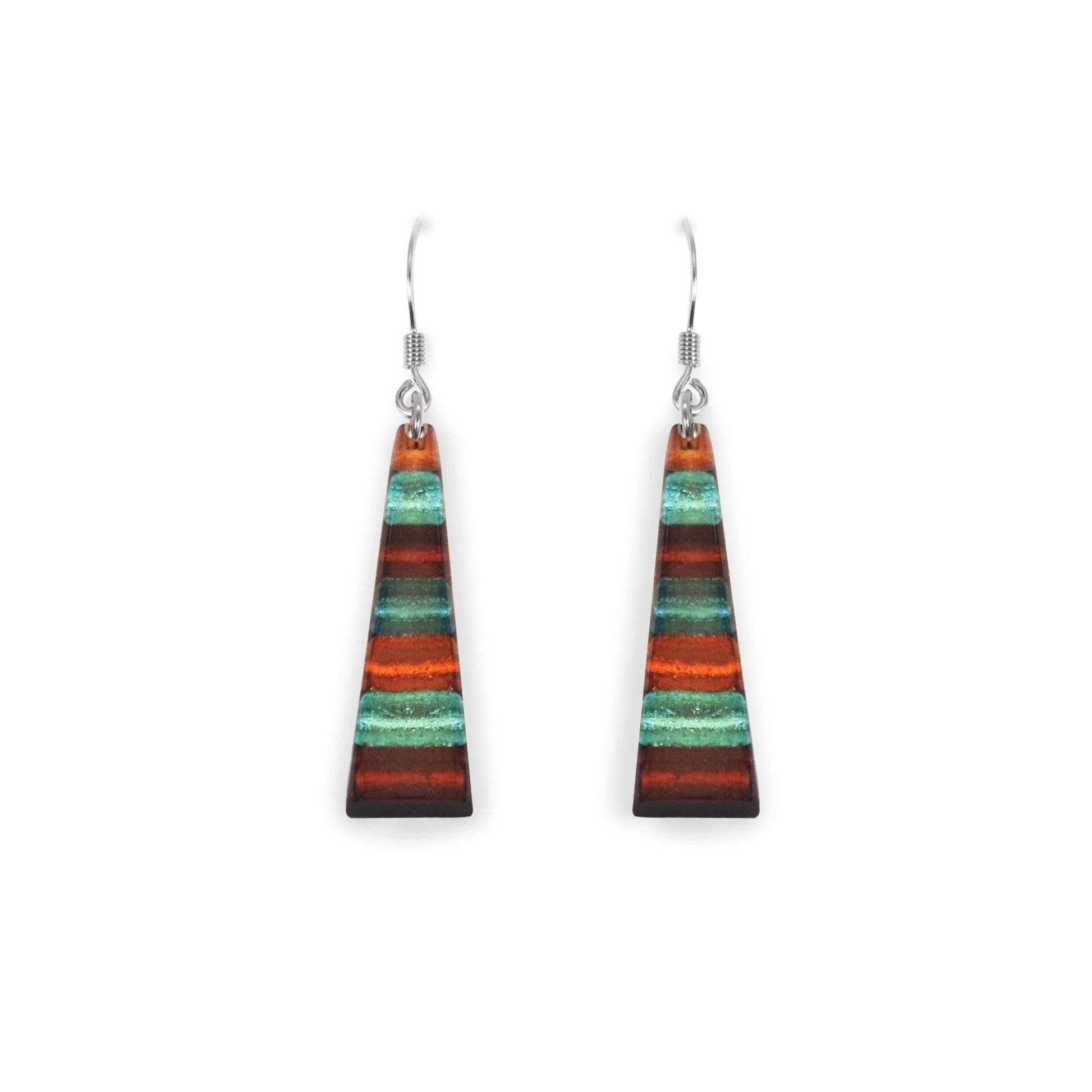 Morocco Triangle Stripes Shiny Fish Hook Earrings | The Jewellery Stop